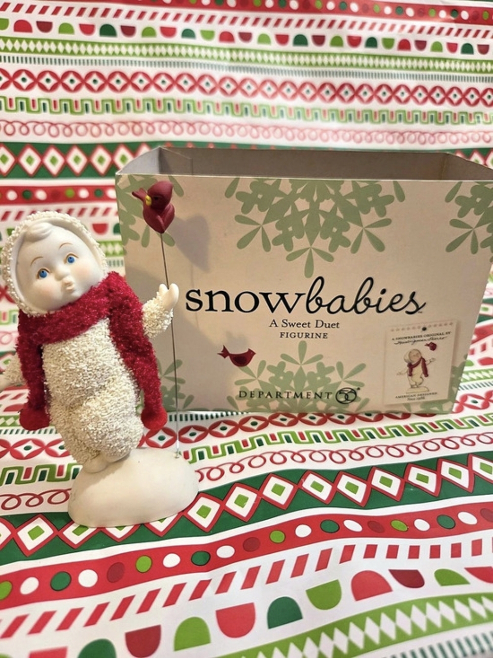 Department 56 A Sweet Duet Snowbabies Figurine White & Red